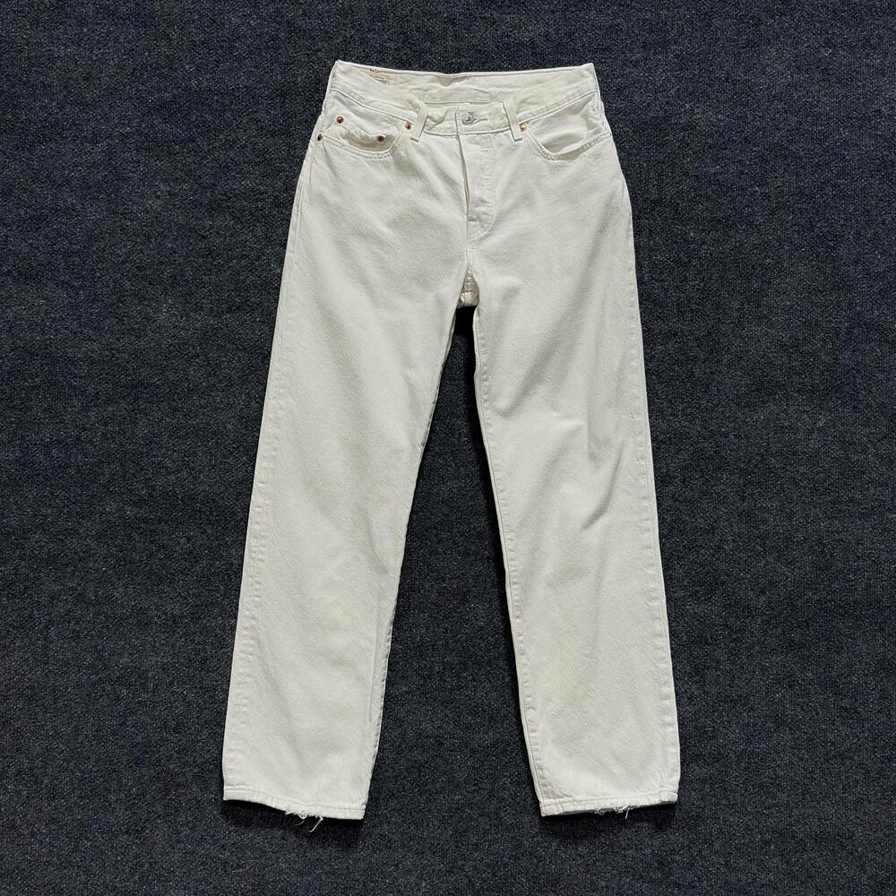 Levis Jeans Womens 28x29 White High Rise Straight 100% Cotton Denim Pants